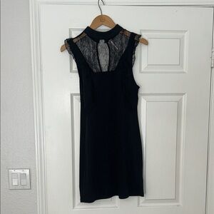 Free People Black Lace Mini Dress